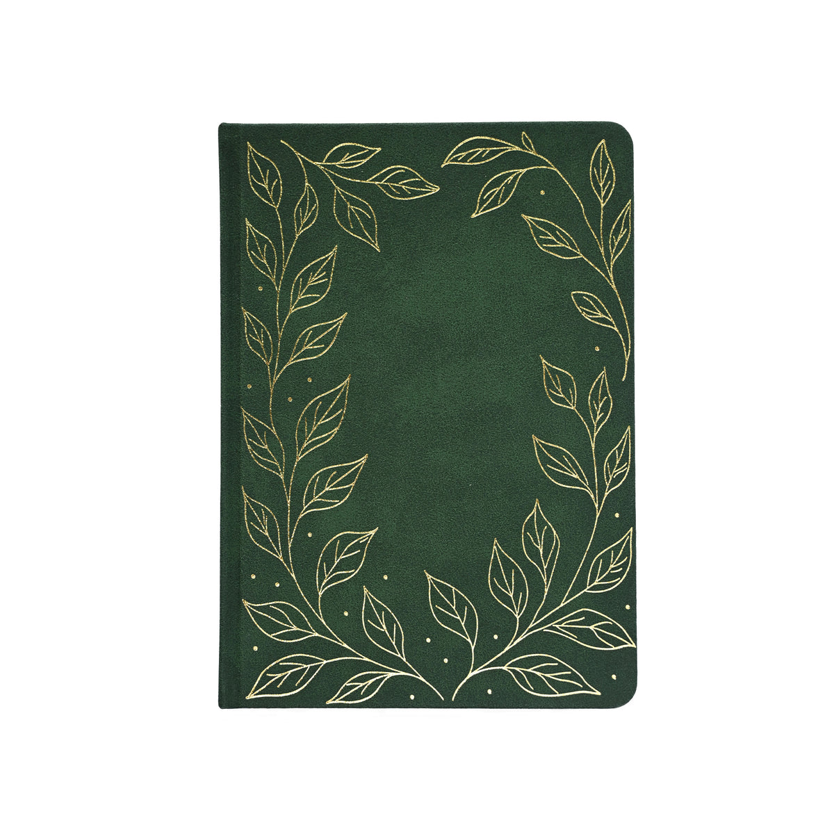 Forest green A5 journal with gold botanical vine detailing