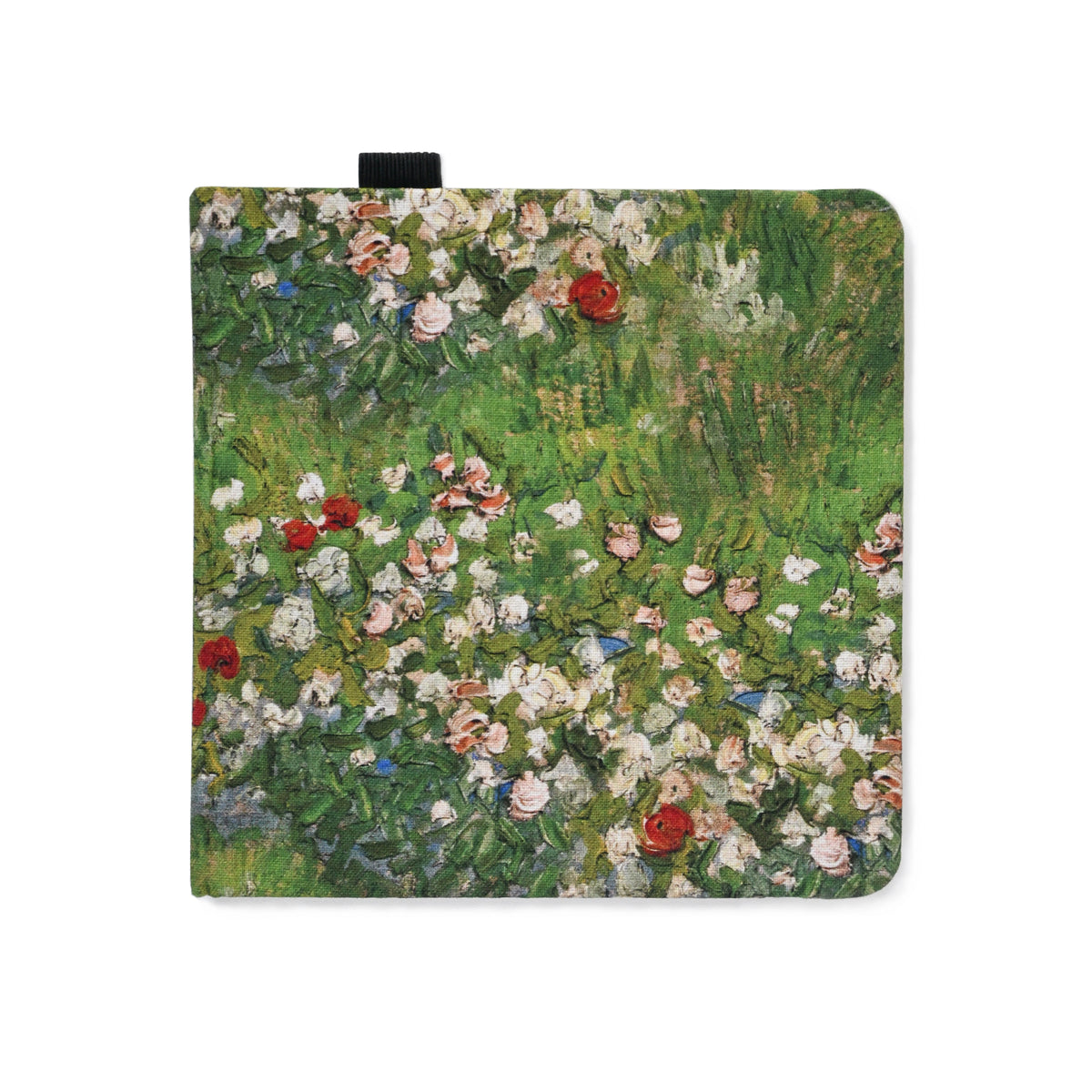 Square watercolor sketchbook with green floral fabric cover